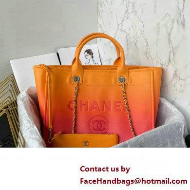 Chanel Shaded Calfskin  &  Silver-Tone Metal Shopping Bag AS3351 Orange 2024